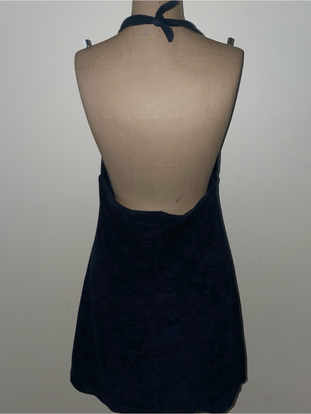 Y2K 90s beach Ralph Lauren black Halter Terry Cloth Dress - Picture 7 of 7